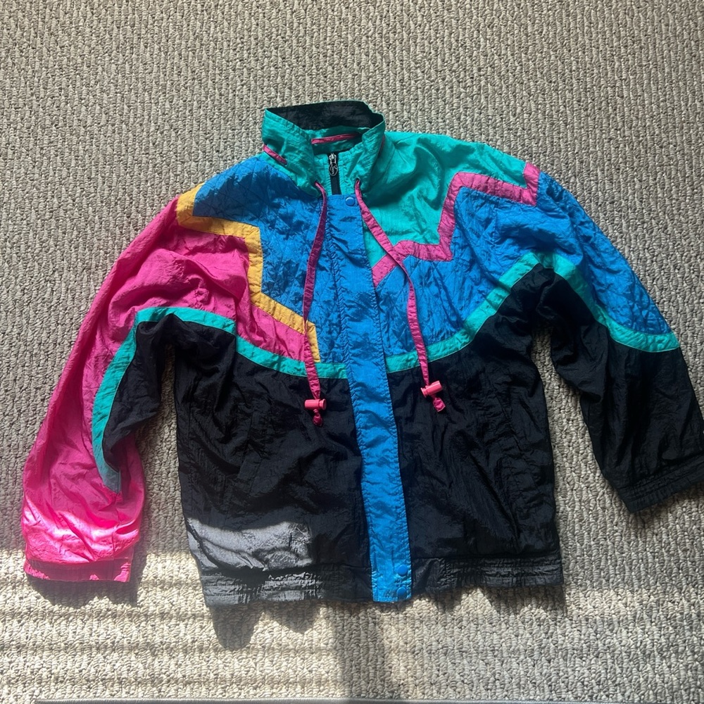 Vintage Colorblock zip up wind breaker